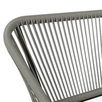 Outsunny 3-Delig Outdoor Meubelset, 1 Tafel, 2 Stoelen, Rotan Vlecht, Stalen Frame, Koffietafel Met Glazen Blad, Donkergrijs(m-14)