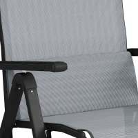 Outsunny Sdraio da Giardino Zero Gravity Pieghevole e Reclinabile a 9 Livelli con Cuscino Lombare, Grigio(m-15)