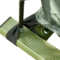 Outsunny Campingbedje met Matras Hoge Slaap Draagbaar, Groen(m-12)