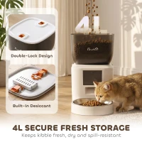 PawHut Automatische kattenvoerautomaat, 2,4G WLAN, 4L, App-Steuerung, 1–10 maaltijden, 10s voeroproep(m-6)