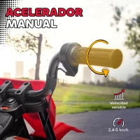 AIYAPLAY Moto Eléctrica para Niños de +3 Años con Batería 12V Música y Ruedas Auxiliares Carga 30 kg Rojo(m-4)