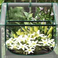 Outsunny Carré potager de jardin avec mini serre, jardinière surélevée en acier galvanisé, 70 x 70 x 90 cm, gris foncé(m-9)