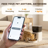 PawHut Automatische kattenvoerautomaat, 2,4G WLAN, 4L, App-Steuerung, 1–10 maaltijden, 10s voeroproep(m-4)