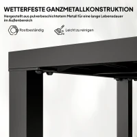 Outsunny Beistelltisch Garten wetterfester Gartentisch mit Lamellendesign, Quadratisch 45 x 45 x 45,5 cm(m-4)