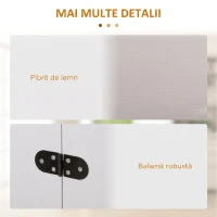 HOMCOM Masa de pranz pliabila pentru economisirea spatiului, masa de bucatarie si sufragerie din lemn 90x60x74cm, alb(m-6)