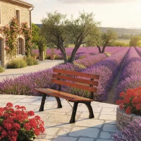 Outsunny Tuinbank voor 2 personen, voor in de tuin en op het terras, gemaakt van gietaluminium en natuurlijk hout, 120 x 57 x 70 cm, bruin(m-9)