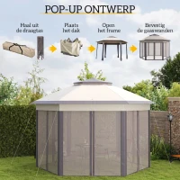 Outsunny tuinhuisje 405cm x 405cm x 285cm(m-4)