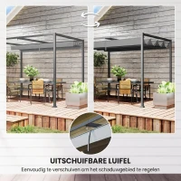 Outsunny Pergola 300x200 cm UV-bestendig Tuin Grijs(m-4)
