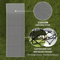 Outsunny Opvouwbaar Campingbed, Veldbed met Matras, Ergonomisch, Metalen Frame, Zwart(m-6)