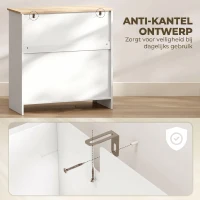 HOMCOM Dressoir keukenkast met lade, dubbele deur, verstelbare legplank, voor woonkamer, 78,5 x 35 x 80 cm Wit(m-6)