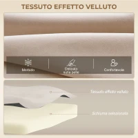 HOMCOM Divano Letto 3 in 1 in Tessuto Effetto Velluto con Schienale Regolabile e 2 Cuscini, 102x73x81 cm, Beige(m-6)