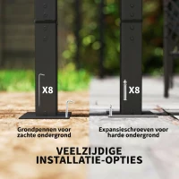 Outsunny 3 x 3 m Tuinpergola met Verstelbaar Dak, Metalen Frame, UPF30+ Bescherming, Zonnedak voor Veranda, Terras, Beige(m-6)
