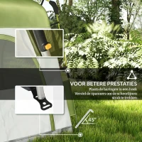 Outsunny 4 Persoons Koepeltent, Grote Familie Koepeltent voor Campen, Ruime 195x240x240cm, Groente(m-7)