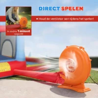 AIYAPLAY Opblaasbaar Springkussen met Blazer Glijbaan Trampoline Plonsbad Waterpistool 342x255x209 cm Blauw(m-6)