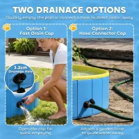 PawHut Foldable Dog Pool for Puppies and Ducks Dog Paddling Pool Bath Tub, Blue, 80 x 20 cm(m-6)