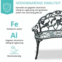 Outsunny Tweedezits Tuinbank 100 cm, Antiek Groen voor Tuin Comfort voor Gezins en Rustbank(m-4)