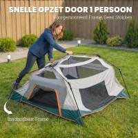 Outsunny Kampeertent voor 4-6 personen, stabiele waterdichte familietent met afneembaar dak, UV30+ bescherming, groen(m-7)