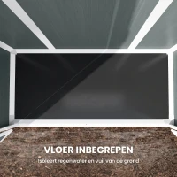 Outsunny Tuinberging 0,8m², Tuinhuis met inklapbare planken, 134 x 68,5 x 170 cm Kunststof met Afsluitbare Dubbele Deur Bodemplaat(m-5)