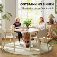 Outsunny Set van 4 Weerbestendige Tuinstoelen uit Kunststof, Stapelstoel met Arm- en Rugleuning tot 120 kg Belastbaar(m-5)