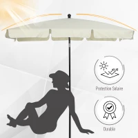 Outsunny Parasol de jardin Parasol droit rectangulaire inclinable alu métal polyester haute densité 2 x 1,3 m beige clair(m-4)