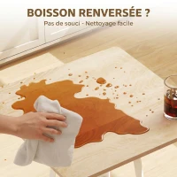 HOMCOM Table de bar carrée pour 2 personnes, table haute cuisine mange-debout avec étagère, 55 x 55 x 95 cm, naturel et blanc(m-5)
