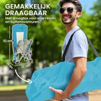 Outsunny 2-Delige Set Opvouwbare Campingstoelen met Drankhouder en Netstof Rugleuning tot 120 kg - Blauw(m-4)