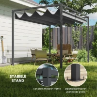 Outsunny Pergola 300x200 cm UV-bestendig Tuin Grijs(m-5)