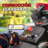 AIYAPLAY Moto Eléctrica para Niños de +3 Años con Batería 12V Música y Ruedas Auxiliares Carga 30 kg Rojo(m-7)