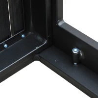 Outsunny Tafel Aluminium WPC eettafel tuintafel tuinmeubel balkon zwart(m-15)