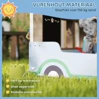 AIYAPLAY Zandbak met Voordak, Ontwerp van Een Kruidenierswinkel, Zitbank, Tekentafel, Sparrenhout, 104H x 108L x 90B cm, Blauw(m-5)