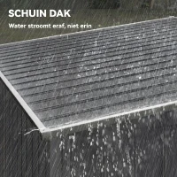 Outsunny Metalen Opbergschuur 2,81m² 154x206,5x181 cm Schuurtje met lessenaarsdak Fundament(m-6)