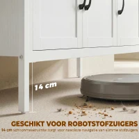 HOMCOM Dressoir met Verstelbare Planken, Buffetkast met Laden, 95 cm, Wit(m-7)