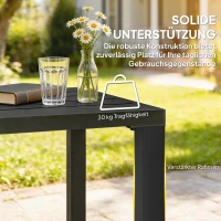 Outsunny Beistelltisch Garten wetterfester Gartentisch mit Lamellendesign, Quadratisch 45 x 45 x 45,5 cm(m-6)