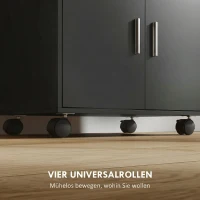 HOMCOM Chariot de cuisine sur roulettes, desserte micro-onde à roulettes avec placard tiroir étagères, 59 x 40 x 92 cm, noir(m-6)