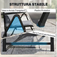 Outsunny Sdraio da Giardino Zero Gravity Pieghevole e Reclinabile a 9 Livelli con Cuscino Lombare, Grigio(m-8)