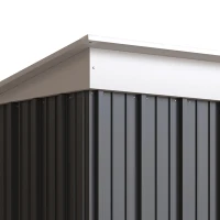 Outsunny Tuinschuur, outdoor berging van golfplaatstaal, wandontwerp, verstelbare planken, afsluitbare deur Donkergrijs(m-14)