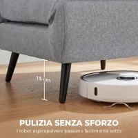 HOMCOM Poltrona Letto con Schienale Regolabile 3 Posizioni e Cuscino Sfoderabile, Tessuto Effetto Lino, Grigio Chiaro(m-7)