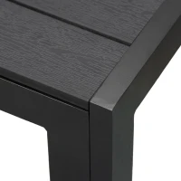 Outsunny Tafel Aluminium WPC eettafel tuintafel tuinmeubel balkon zwart(m-13)