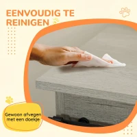 PawHut Hondenkooi met 2 Deuren, Hondenbox, Transportbox voor Honden, Landelijk Design, Vergrendelbaar, Grijs(m-7)
