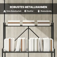 Outsunny 3-Etagen Pflanzenständer Klappbar Blumenständer mit Rolle, Haken, Pflanzenregal aus Metall, Schwarz(m-8)