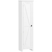 HOMCOM Armoire de Rangement buffet cuisine avec 2 étagères réglables- Hauteur 170 cm en Bois Blanc(m-12)