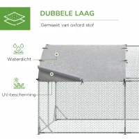 PawHut Gehege für Kleintiere, Outdoor-Freilaufgehege für Hühner, Kaninchen, Enten, stabile Konstruktion, Stahl und Oxford-Stoff(m-4)