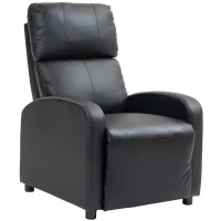 HOMCOM Relaxsessel Ruhesessel Fernsehsessel Sessel mit Liegefunktion Kunstleder (Schwarz)(m-11)