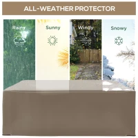 Outsunny Schutzhülle für Gartenmöbel Winterfest Wasserdicht Abdeckung Abdeckplane Oxford 275 x 205 x 90 cm Beige(m-4)