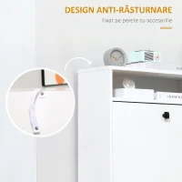 HOMCOM dulap pantofi, 3 compartimente, 60×24×132cm, alb(m-6)