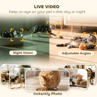 PawHut Automatic Cat Feeder with Camera, 2.4G WiFi, APP Control 4L Pet Feeder 1-10 Meals with 2-Way Audio, Dual Power Supply(m-4)