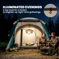 Outsunny Three-Man, 3000mm Water-Resistant Two-Room Tunnel Tent - Green(m-5)