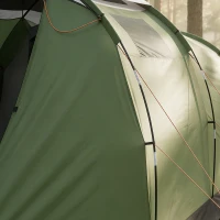 Outsunny Campingtent voor 3-4 personen stevig 3000 mm waterdicht familietent met slaapcabine voortent leefruimte Groen(m-14)