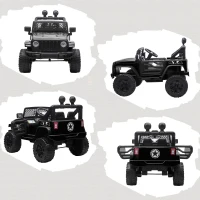 HOMCOM Coche Eléctrico para Niños de +3 Años Vehículo Todoterreno de Batería 12V con Control Remoto 100x65x72 cm Negro(m-8)