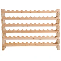 IE Located HOMCOM Stackable Wine Rack, Modular Storage Shelves, 72-Bottle Holder, Freestanding Display Rack for Kitchen, Pantry, Cellar, Natural(m-10)